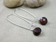 Garnet  Sterling Silver Drop Earrings