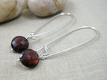 Garnet  Sterling Silver Drop Earrings