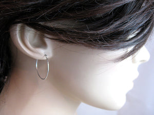 Sterling Silver Hammered Hoop Earrings