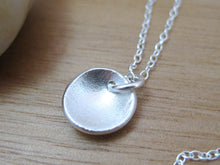Recycled Silver Brushed Texture Circle Necklace
