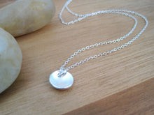 Recycled Silver Brushed Texture Circle Necklace