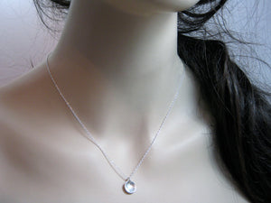 Recycled Silver Brushed Texture Circle Necklace