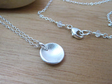 Recycled Silver Brushed Texture Circle Necklace