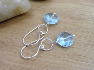 Sky Blue Topaz Dangle Earrings