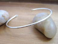 Sterling Silver Thin Hammered Cuff Bracelet — Chipped Finish
