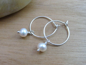 Freshwater Pearl Sterling Silver Hoop Earrings