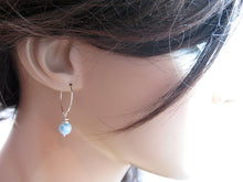 Larimar Sterling Silver Hoop Earrings