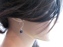 Sapphire Sterling Silver Hoop Earrings