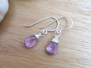 Rose de France Amethyst Sterling Silver Earrings