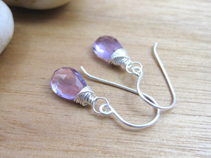 Rose de France Amethyst Sterling Silver Earrings