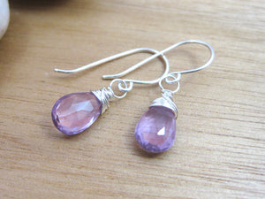 Rose de France Amethyst Sterling Silver Earrings