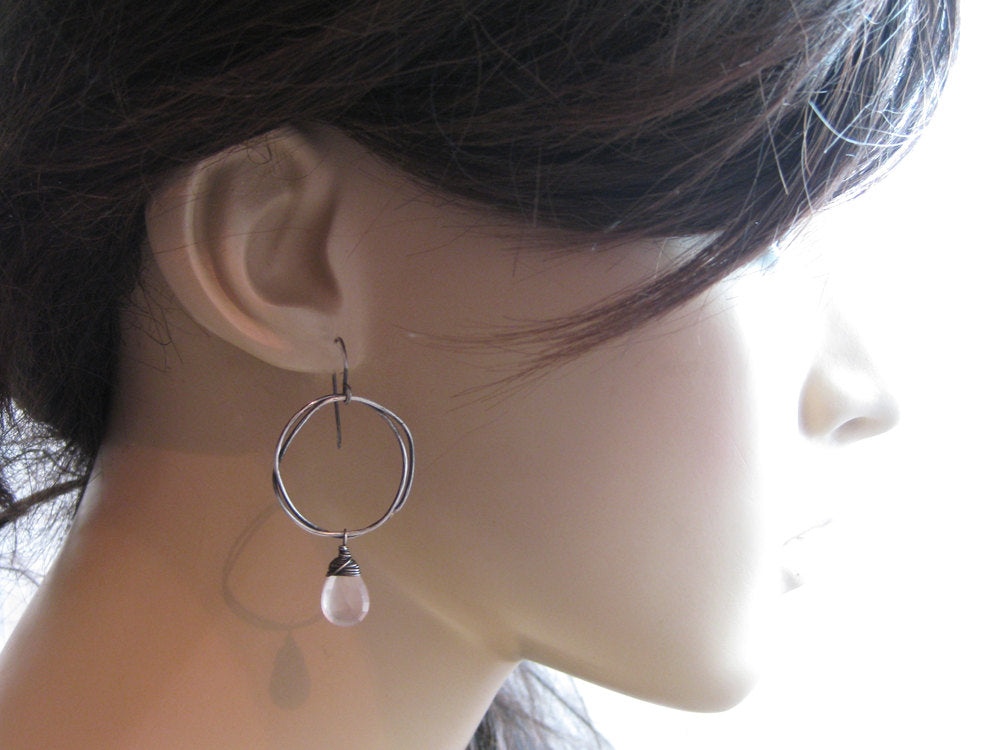 Rose Quartz Dangle Earrings Rose Quartz Earrings Sterling Sliver Rose  Quartz Earrings Rose Quartz Dangles Earrings Rose Quartz - Etsy